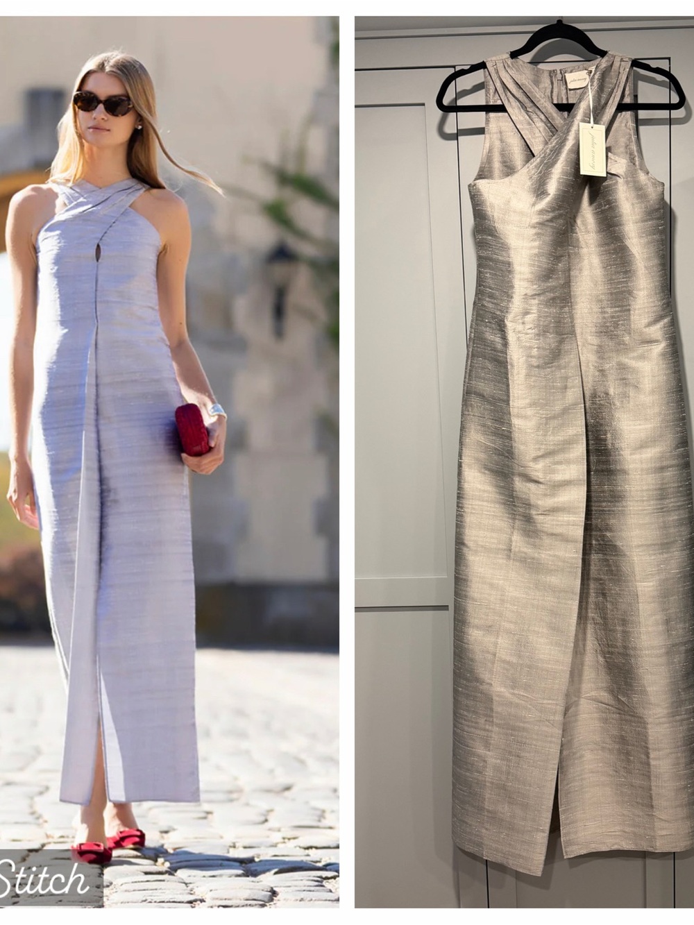 NWT Julia Amory Camille dress - icy silver - small